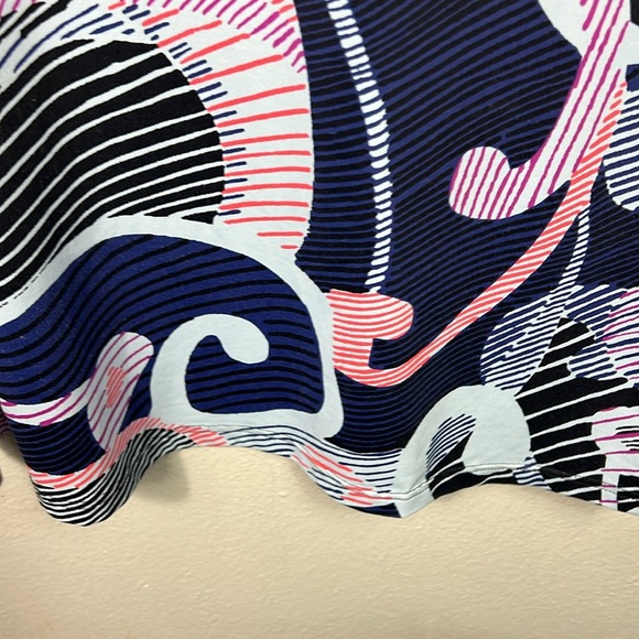 Title Nine Cap Sleeve Geometric Stripe Print Knee Length V-Neck Dress Medium - Picture 5 of 10